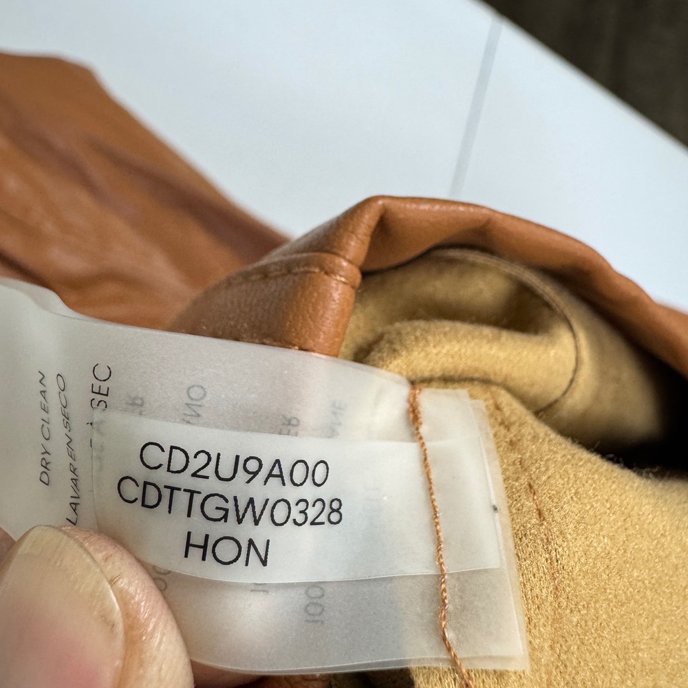 Calvin Klein Womens Faux Leather Sheath Dress Cognac Brown Size 8 CD2U9A00 - Picture 7 of 8